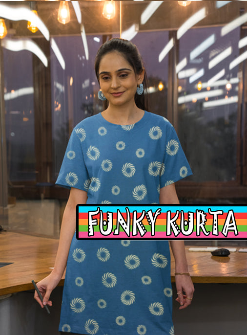 Spiral Funky Kurta Design (Unstitched)