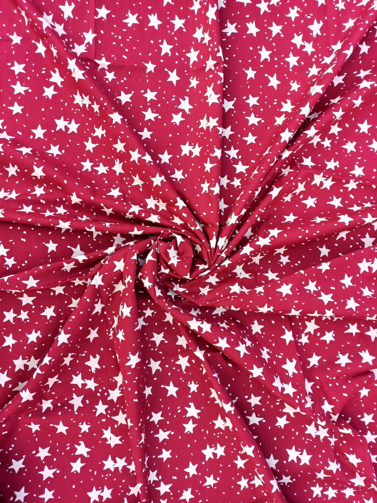 Cute Maroon Starry Kurta Print (Unstitched)